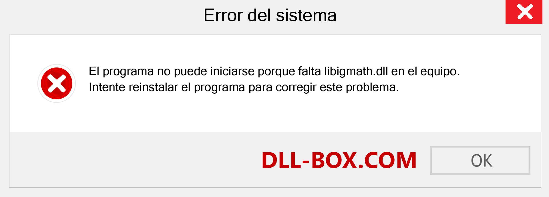 ¿Falta el archivo libigmath.dll ?. Descargar para Windows 7, 8, 10 - Corregir libigmath dll Missing Error en Windows, fotos, imágenes